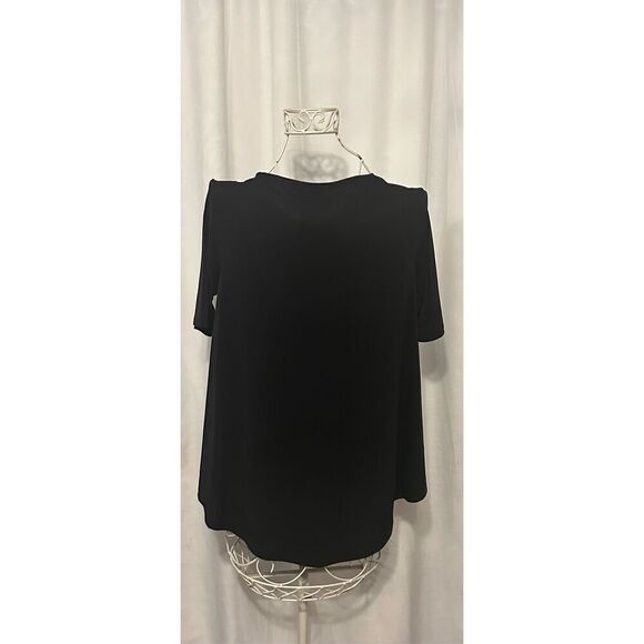 Women CHICO’S THE ULTIMATE TEE BLACK QUARTER SLEEVE CHICO’S SIZE 0 (US SIZE SMAL - Picture 4 of 5